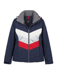 Fera Women's Ski Jacket - Navy/White/Red Size US 12 - Image 1