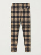 Aim'n Check Me Out Plaid High-Waist Tights Black and Beige Size S - Image 1