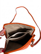Vera Pelle Italian Leather Crossbody Bag Vibrant Orange - Image 1