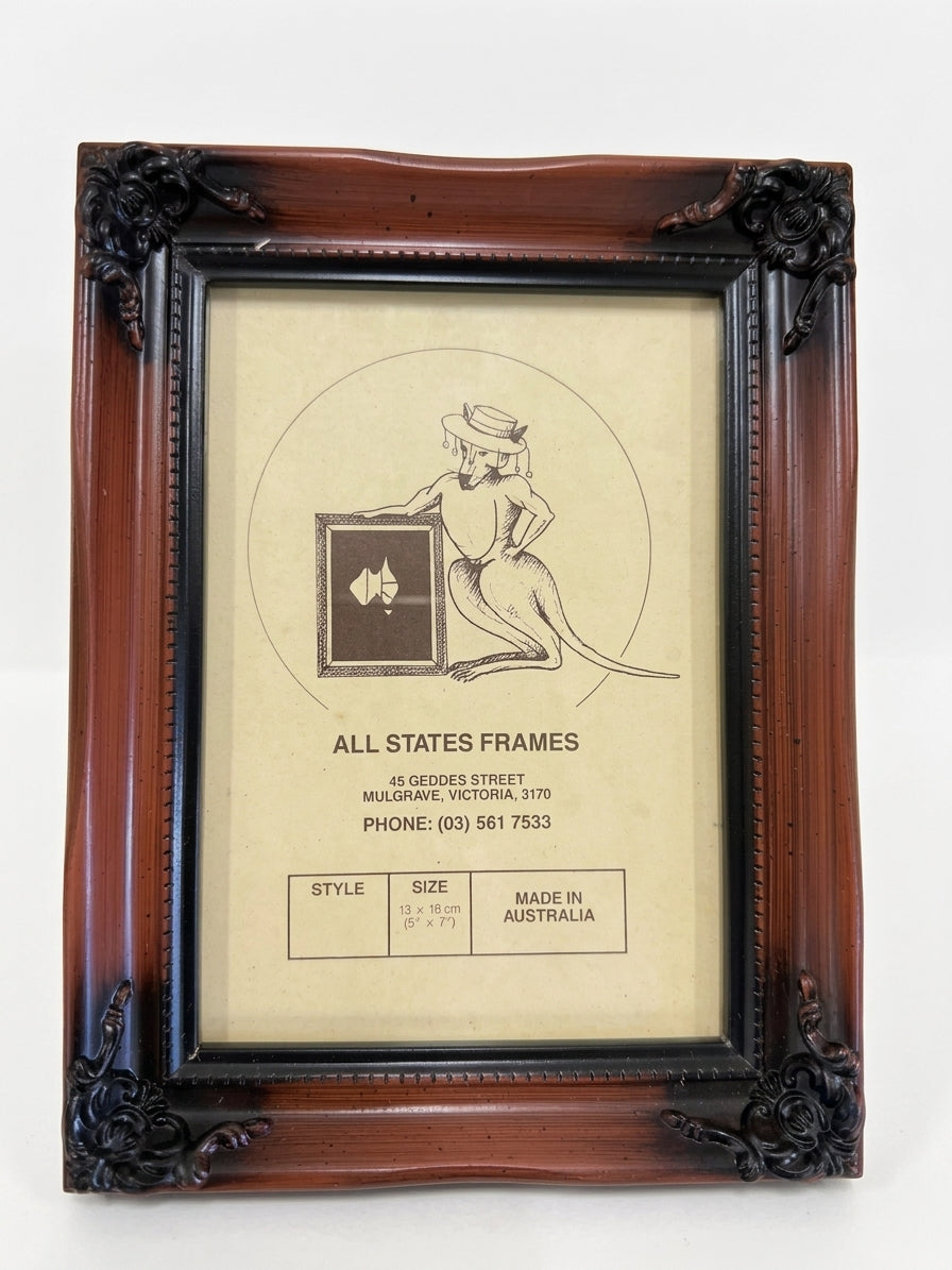All States Frames Vintage Ornate Photo Frame Brown Wood 4x5 and 5x7 inch