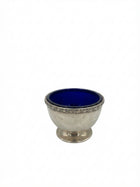 MAPPIN&WEBB Silver-Plated Salt Cellar With Cobalt Blue Glass Liner - Image 1