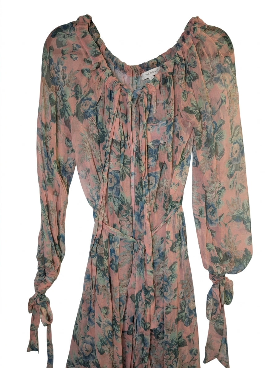 Zimmermann Floral Chiffon Off-Shoulder Dress Size 0 - Image 1