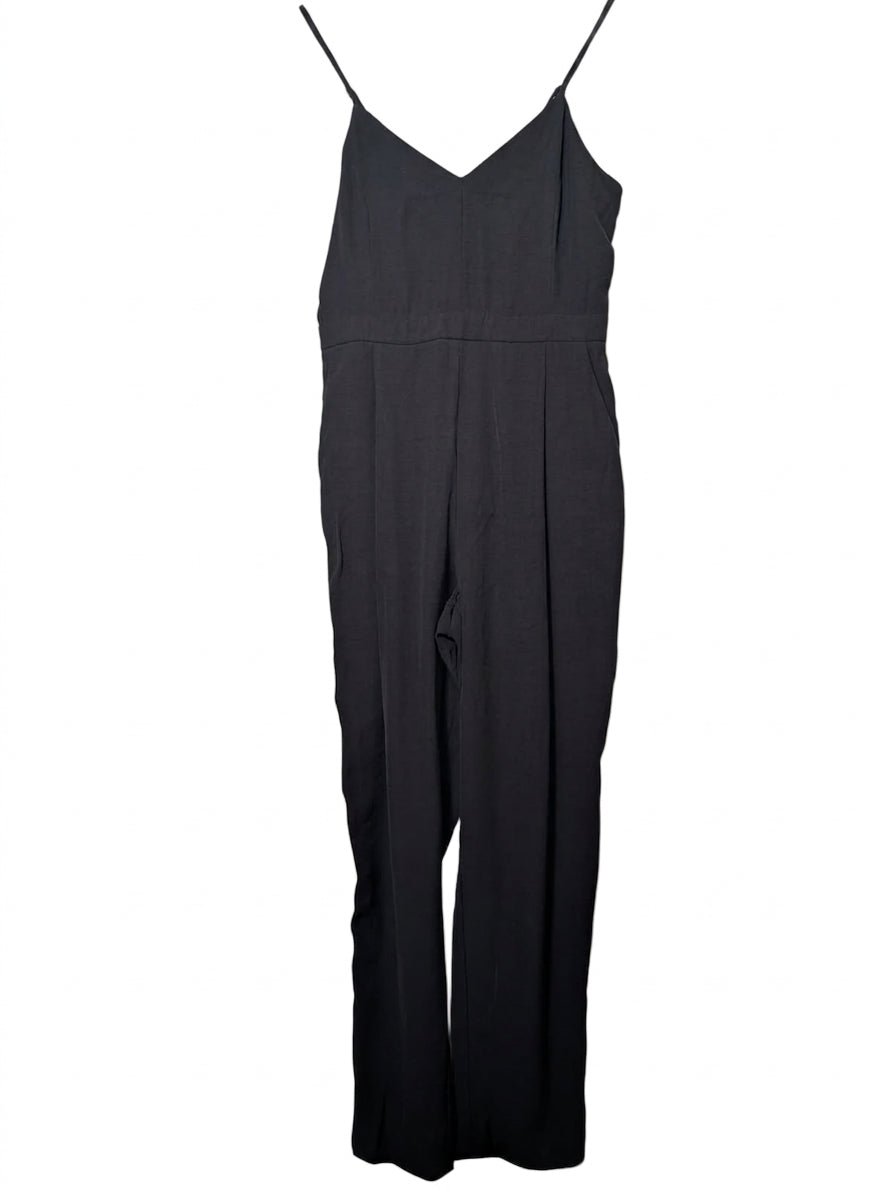 River Island Black Spaghetti Strap V-Neck Jumpsuit Women's Size 10 - Image 1