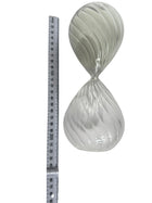 Hand Blown Glass Hourglass - Decorative Twisted Swirl with White Sand - Image 2