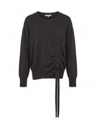 Marcs Black Ruched Side Detail Sweater - Long Sleeve Knit - Image 1