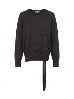 Marcs Black Ruched Side Detail Sweater - Long Sleeve Knit - Image 1