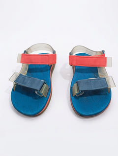 Melissa + Rider Papete Sandals - Blue & Pink Adjustable Straps - Image 1