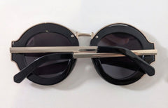 Karen Walker Maze 1507 Sunglasses - Black & Gold Round Frames - Image 2