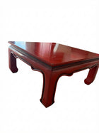 Chinese Ming Style Red Lacquer Square Coffee Table Low Table Asian Antique - Image 1