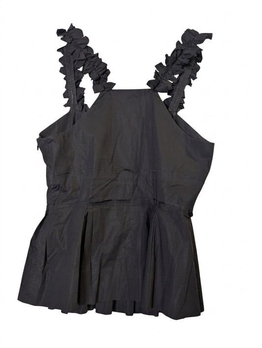 Sonia by Sonia Rykiel Black Ruffle Strap Peplum Top - Size 36 - Image 1