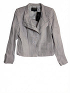 David Lawrence Danielle Linen Moto Jacket Grey Melange Size 8 - Image 1