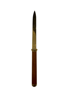 Vintage Brass and Wood Handle Letter Opener Gold and Brown - Image 1