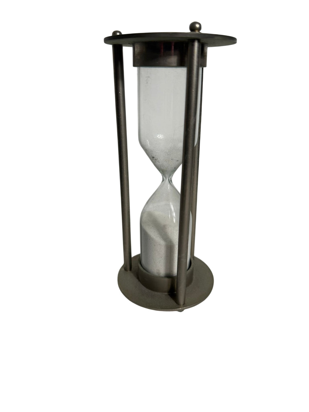 Vintage Large Metal Frame Hourglass Sand Timer  Bronze Tone Decor - Image 1