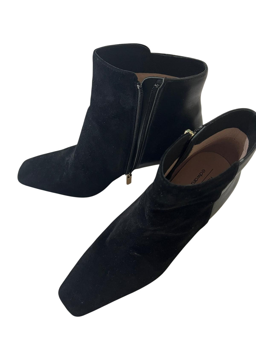 Edward Meller Ankle Boots Black Suede and Leather - Image 1