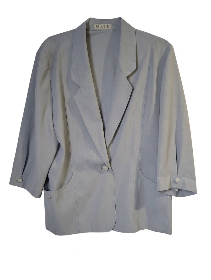 Jadeite Vintage Light Blue Blazer 3/4 Sleeve Women's Jacket - Image 1