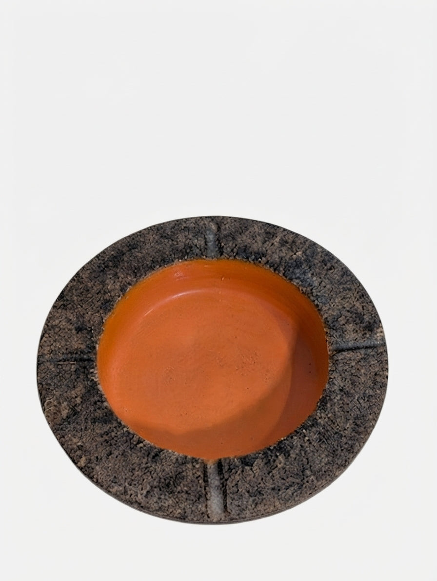 Vintage Italian Ceramic Ashtray Mid Century Modern Orange and Granite - Image 1