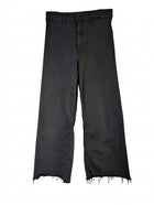 Zara Wide Leg Fray Hem Jeans Black Women's US 8 - Image 1