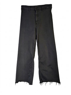 Zara Wide Leg Fray Hem Jeans Black Women's US 8 - Image 1