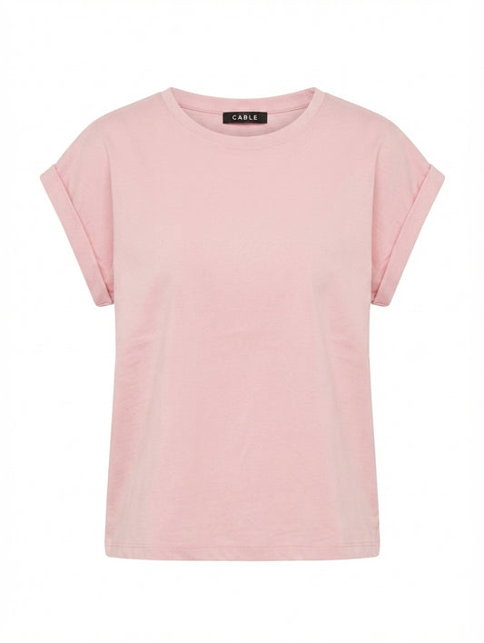 Cable Melbourne Rolled Sleeve T-Shirt Pink Size 14 - Image 1