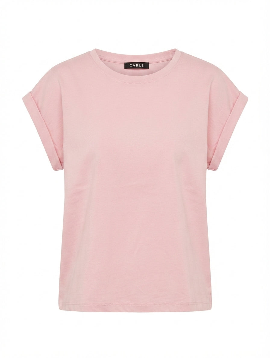 Cable Melbourne Rolled Sleeve T-Shirt Pink Size 14 - Image 1