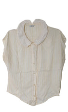 Jacques Fath Paris Vintage Embroidered Peter Pan Collar Blouse - Image 1