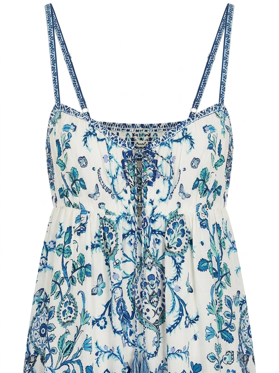 Camilla Silk Floral Paisley Midi Dress Size S