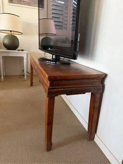 Antique Chinese Elm Wood Altar Console Table Brown - Image 1
