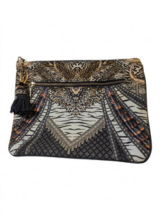 Camilla Canvas Clutch Bag With Love From India Print - Image 1