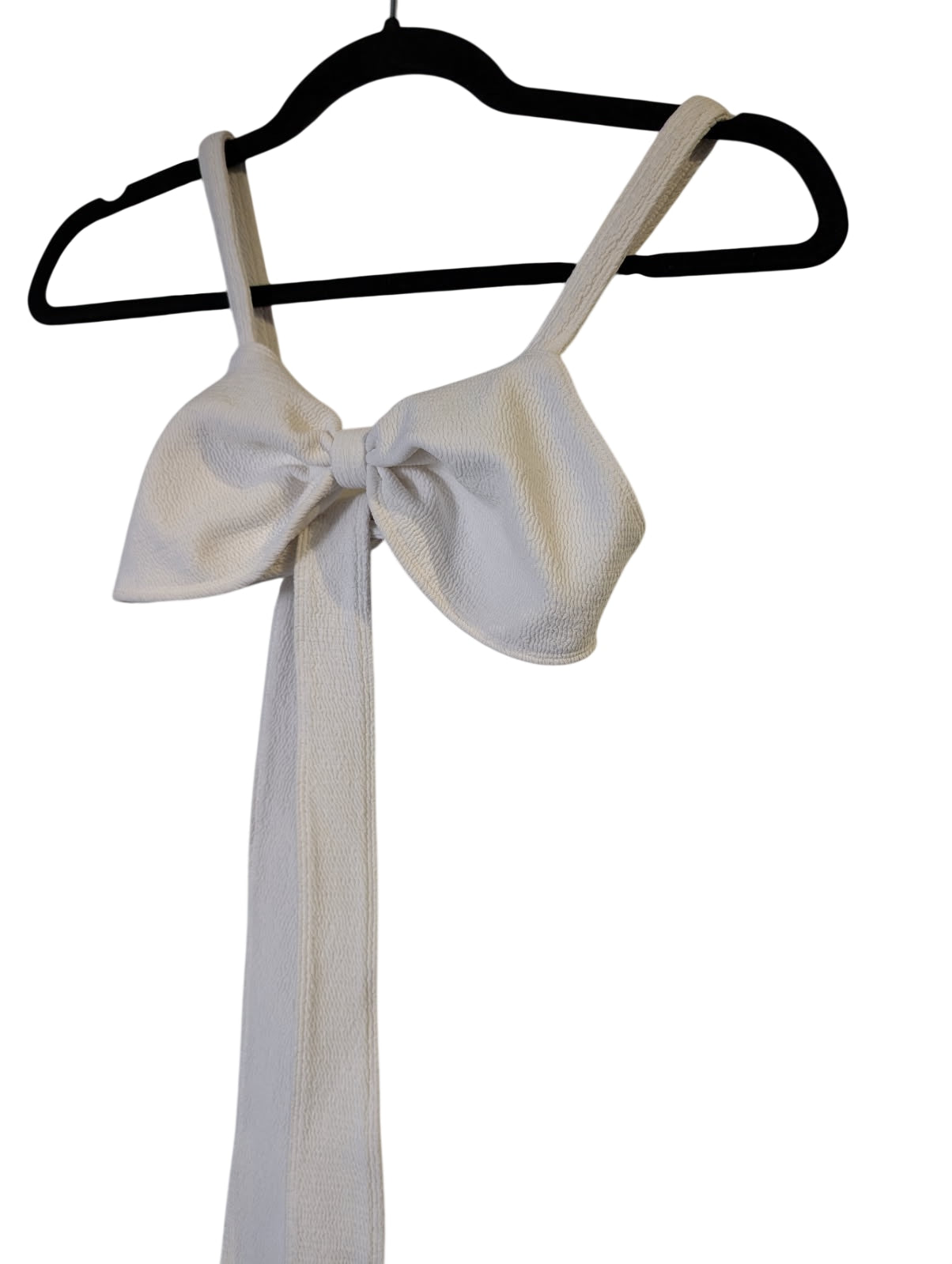 Éss The Label Tie Front Bikini Top White Size 8 - Image 1