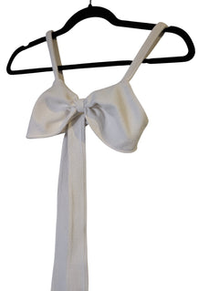 Éss The Label Tie Front Bikini Top White Size 8 - Image 1