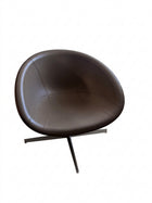 leather Swivel Chair Beige Modern Minimalist - Image 1