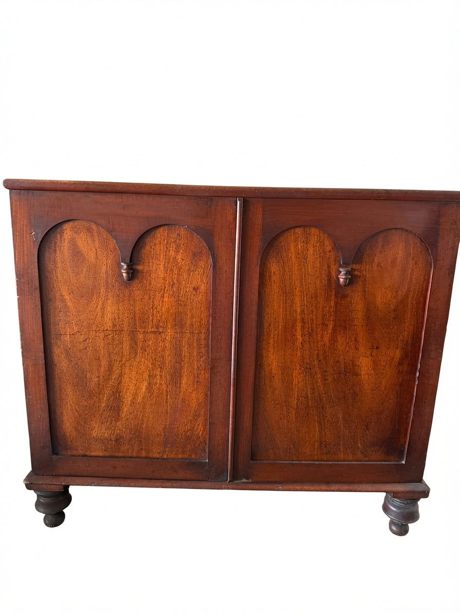 Antique Cedar Two-Door Sideboard Cabinet Arched Panel Design - Image 1