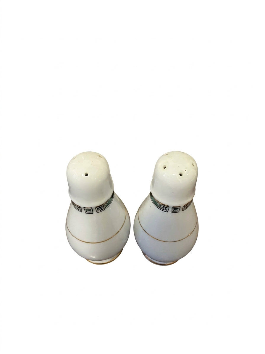 Noritake Salt And Pepper Shakers Legendary Green 4139 - Image 1