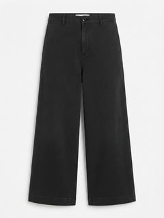 Assembly Label Wide-Leg Cropped Trousers Black Women's Size 12 - Image 1