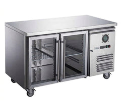 Thermaster Commercial Two Glass Door Under-Counter Fridge 282L - Image 1