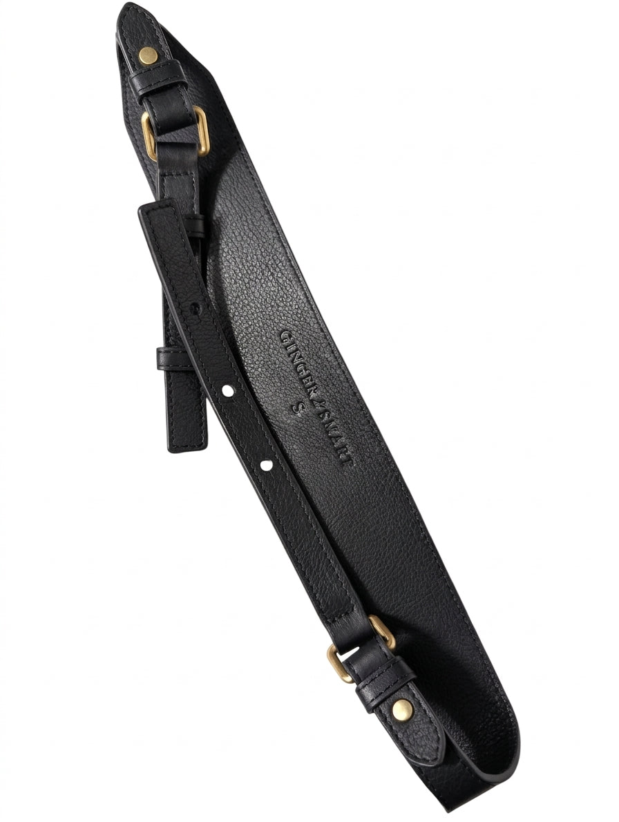 Ginger & Smart Leather Waist Belt Black Size S - Image 1
