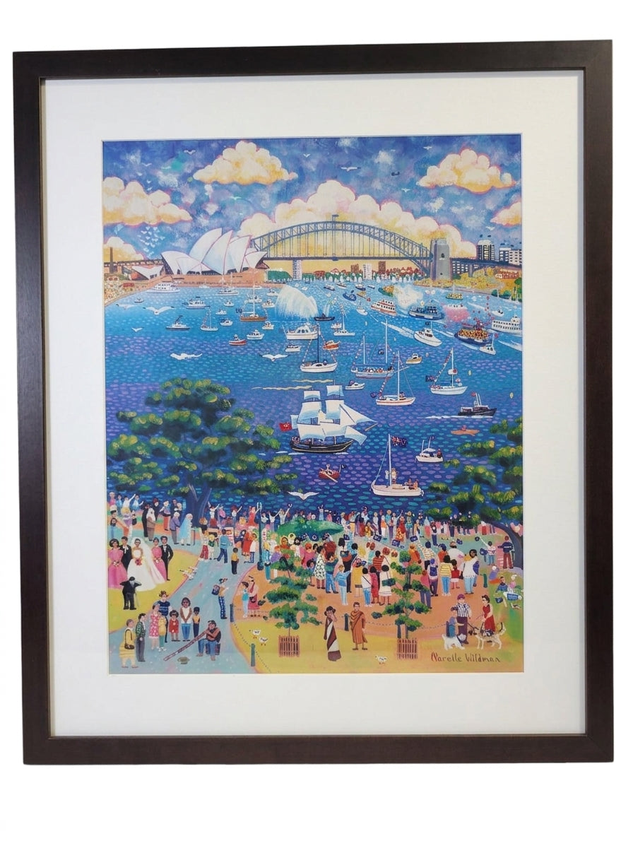 Narelle Wildman Sydney Harbour Framed Art Print Signed & Authenticated - Image 1