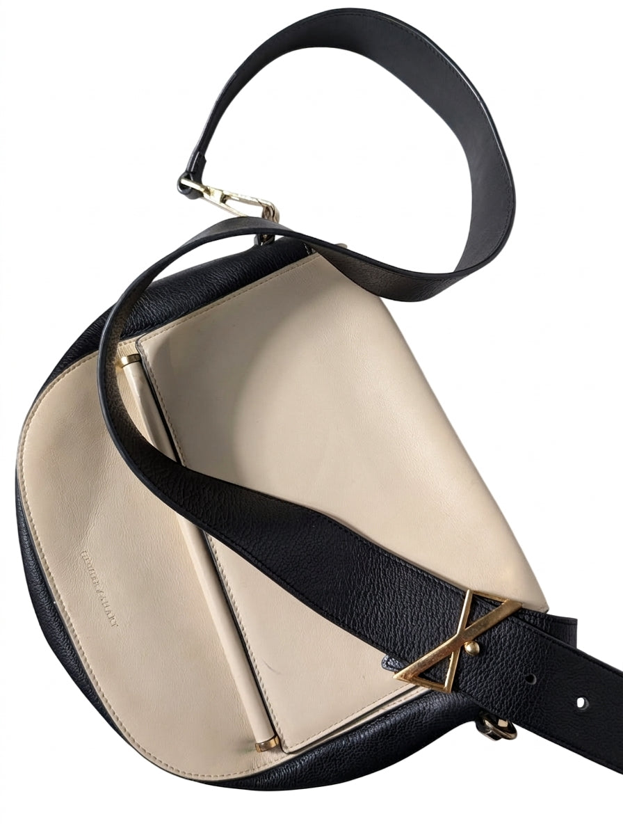 Ginger & Smart Leather Crossbody Bag Black & Cream - Image 1