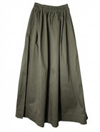 Piece of White Elastic Waist Maxi Skirt Olive Green One Size - Image 1