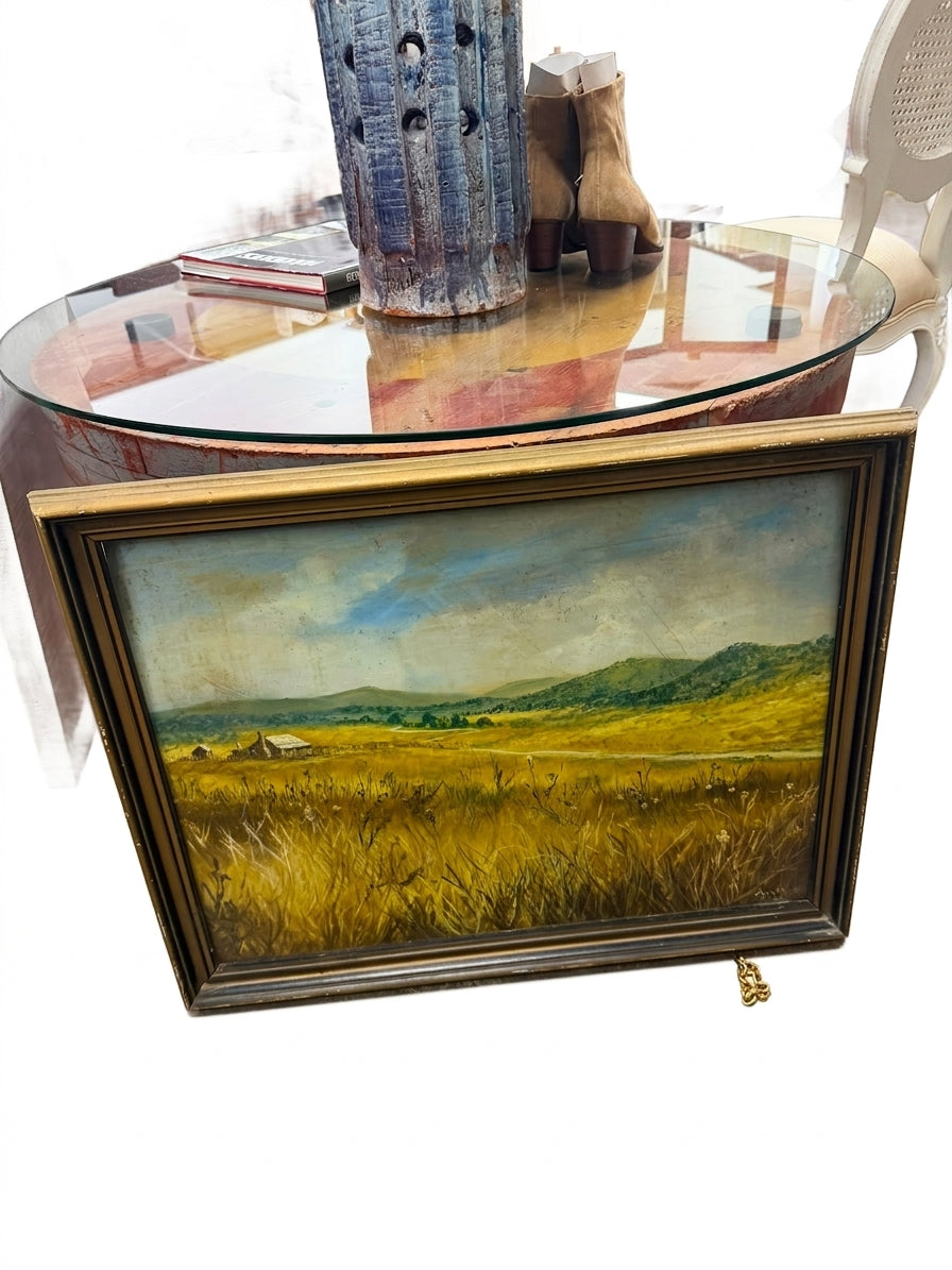 Vintage Original Landscape Oil Painting Signed John