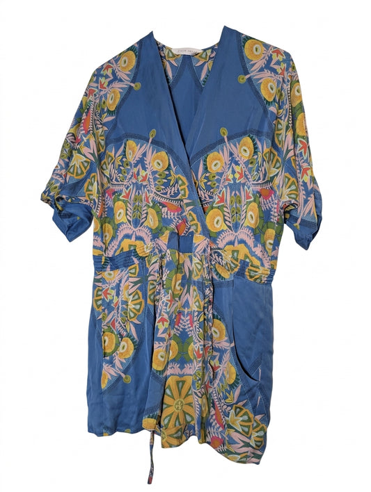 Ginger & Smart Silk Wrap Dress - Blue Floral Print - Image 1