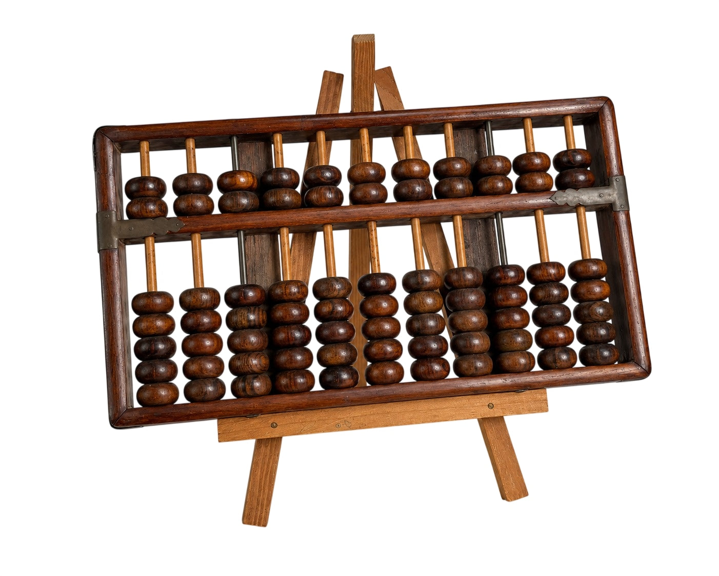 Vintage Wooden Abacus Counting Frame Calculator - Image 1