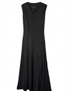 George Sleeveless Draped Maxi Dress Black Size 10 - Image 1