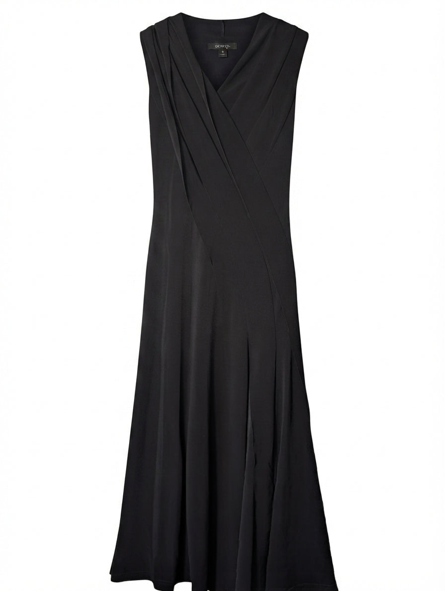 George Sleeveless Draped Maxi Dress Black Size 10 - Image 1