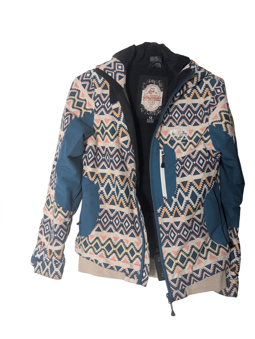 Picture Organic Clothing Ski Jacket - Girls Size 12 Geometric Pattern - Image 1