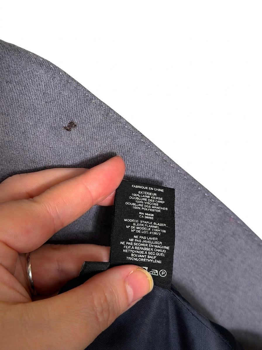 Theory Staple Blazer in Grey Virgin Wool Size 10 - Image 3