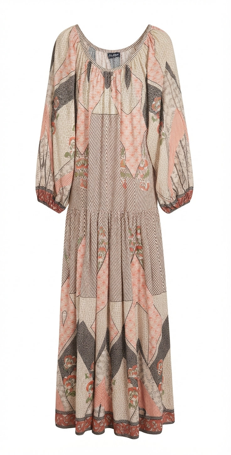 Mes Demoiselles Paris Iconoclaste Patchwork Maxi Dress Multicolour FR 38