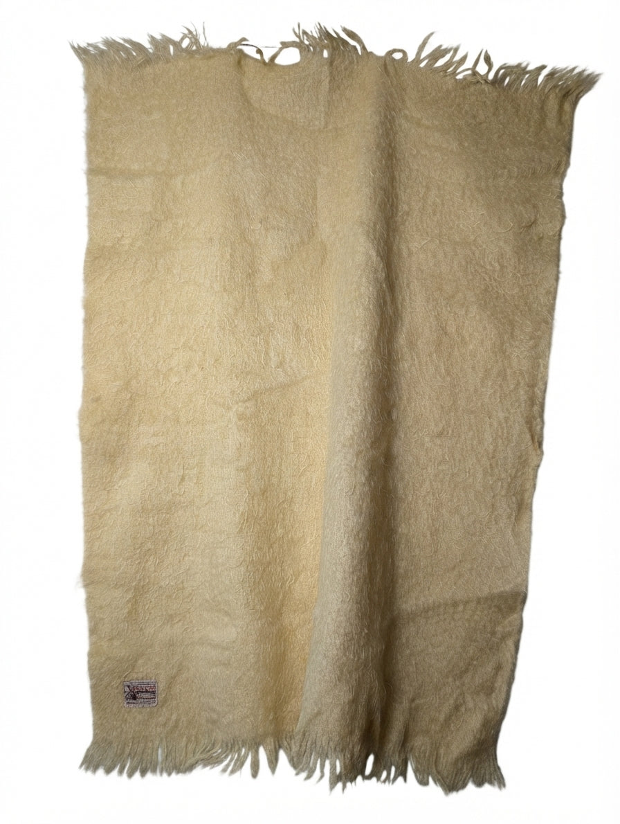 Glen Cree Mohair Throw Blanket Yellow Vintage Made In Scotland - Image 1