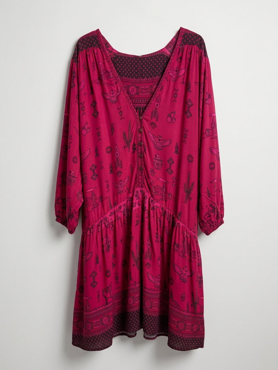 Spell & The Gypsy Collective Desert Rose Maxi Dress - Pink Boho Print - Image 1