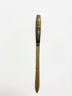 S. Samran Vintage Brass and Horn Letter Opener Gold and Brown - Image 1